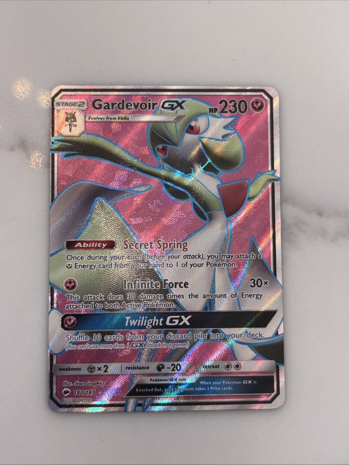 Gardevoir GX 140/147 Full Art Burning Shadows NM Ultra Rare