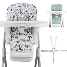 Baby High Chair Cover 2-in-1 Reversible, Includes 5-Point Harness Strap, Wate...