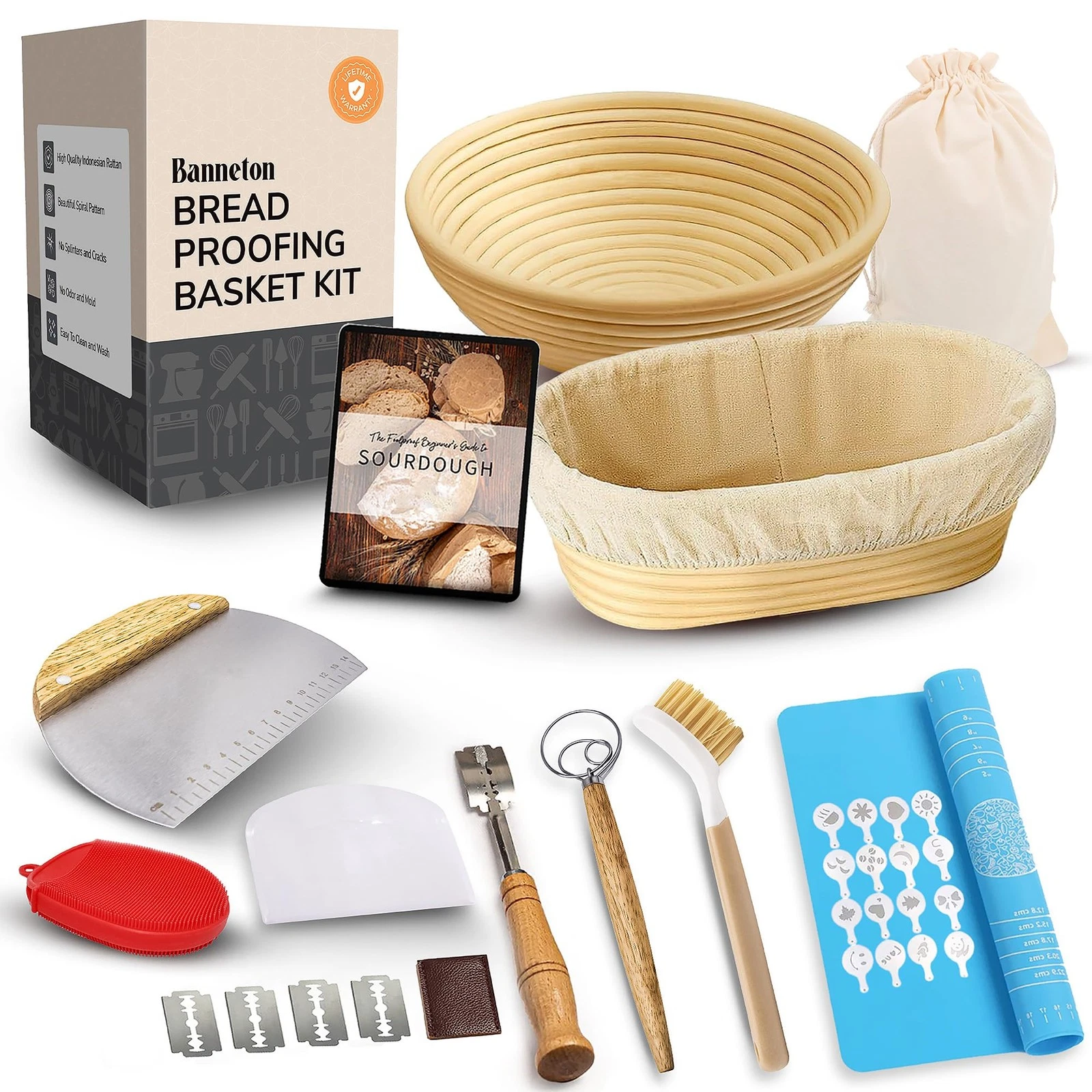 Banneton Bread Proofing Basket - Sourdough Bread Baking Supplies – Sourdough ...
