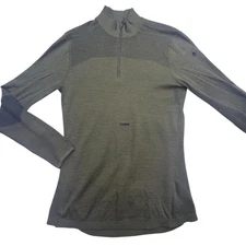 Smartwool Intraknit Sweater Mens Medium Green Half Zip Merino Wool Pullover