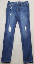 Hollister Super Skinny Jeans Womens 9R Blue Classic Stretch High-Rise Distressed