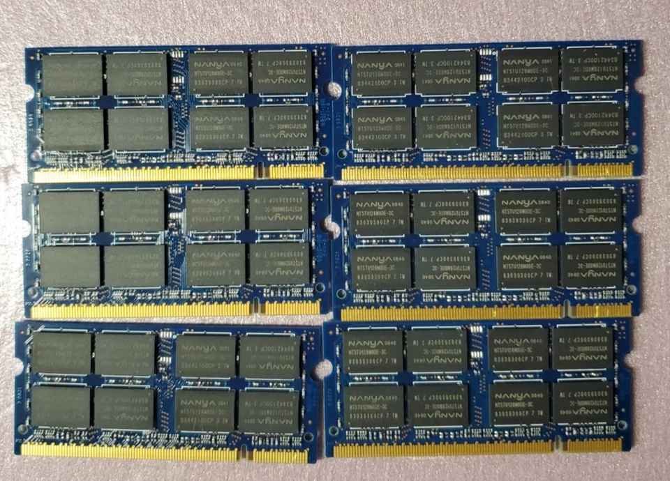 (6) NANYA - 2GB 2Rx8 PC2-5300S-555-13 Laptop Memory - Image 4 of 4