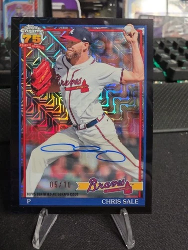 Chris Sale 2026 Topps Chrome Silver Pack Auto BLACK 05/10 Atlanta Braves