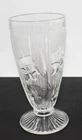 Jeanette Glass Iris and Herringbone 6.5" Inch Footed Water Ice Tea Tumbler