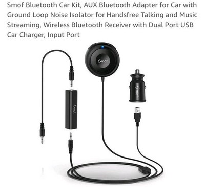 Smof Bluetooth Car Kit, AUX Bluetooth Adapter for Car with Ground Loop Noise...
