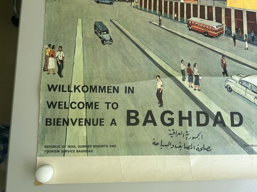 Willkommen in Bagdad Poster. Gedruckt 1960. Gemalt von Al-Droubi. Tahrir Square - Bild 4 von 10