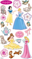 DISNEY PRINCESS SWEET AS SUGAR PUFFY Dimensional Stickers EK Success DPSASPF