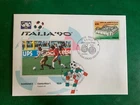 ITALY 1990 FDC WORLD CUP FOOTBALL SCOTLAND COSTA RICA FERRARIS STADIUM GENOA