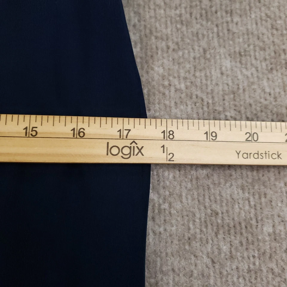 Vestido Magaschoni Para Mujer Pequeño Azul Cuello en V Informal Funda Seda Cremallera Forrado Foto 4 de 4