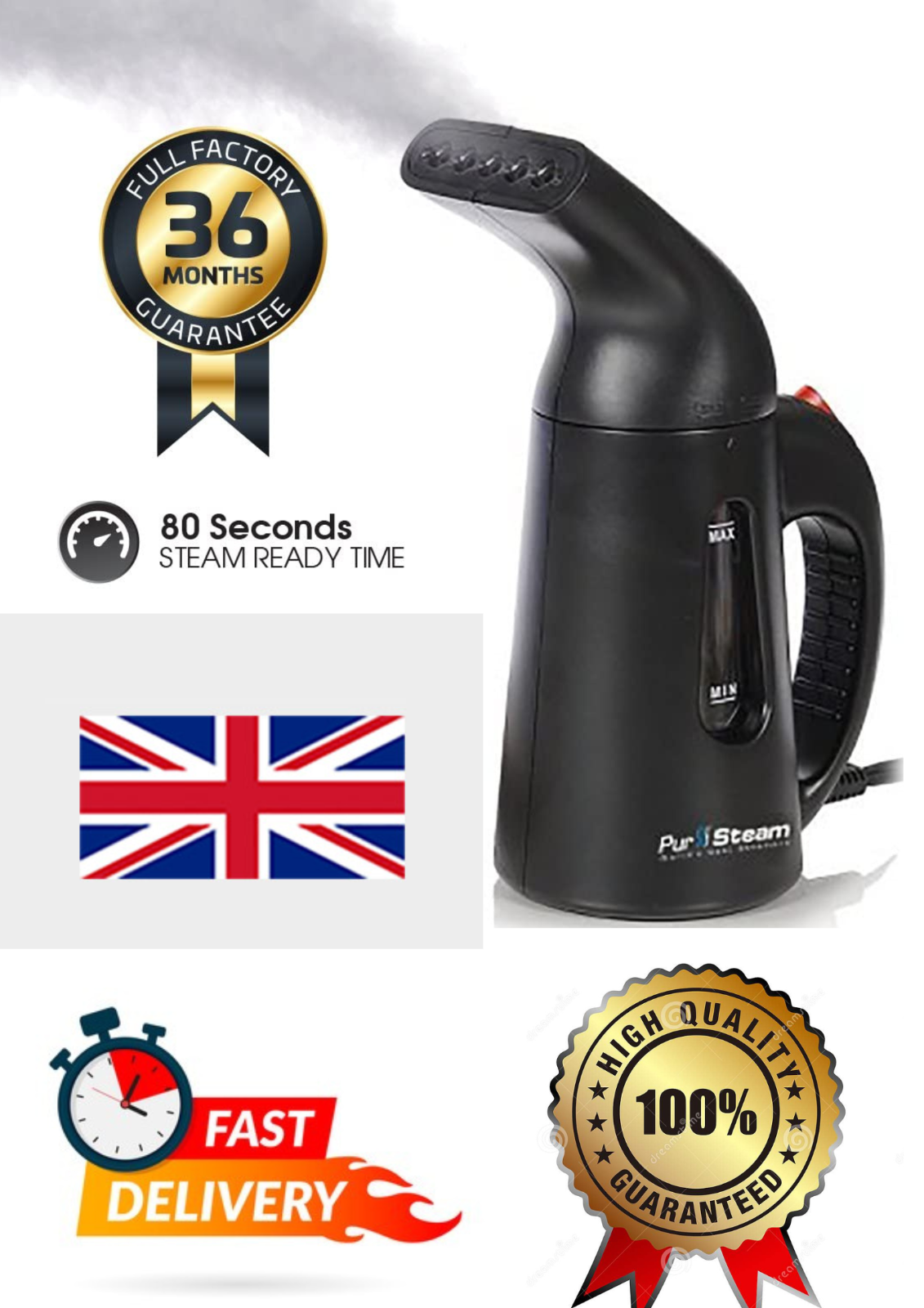 Pur Steam Handheld Garment Clothes Steamer Portable Travel Steam Iron