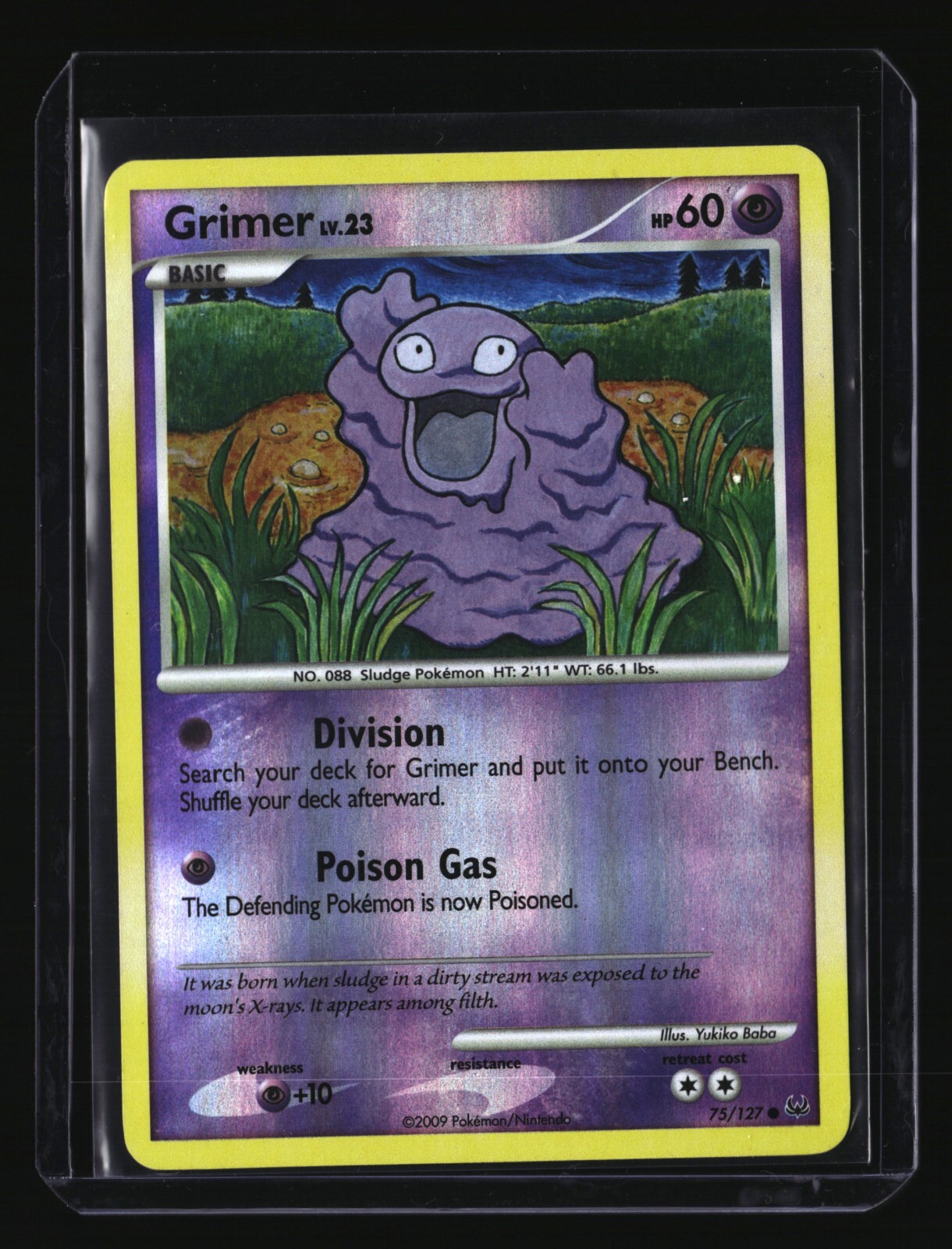 Pokemon GRIMER  75/127 Reverse Holo (2009 Platinum) LP/Light Play