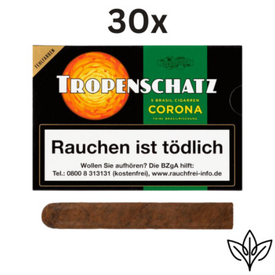 30 Packungen Tropenschatz Corona Brasil mit je 5 Zigarren 0,90  je Stück