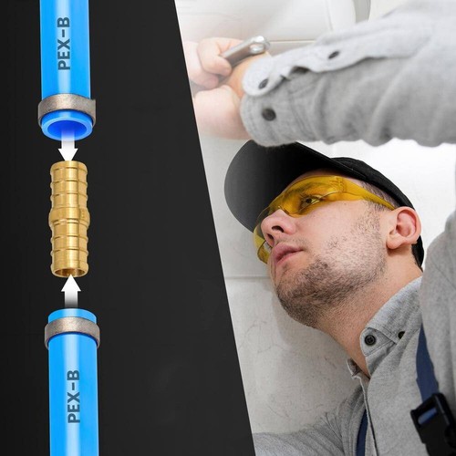 50) 3/4" X 1/2" PEX REDUCE COUPLINGS POLY ALLOY LEAD FREE CRIMP FITTINGS NSF - Picture 8 of 9