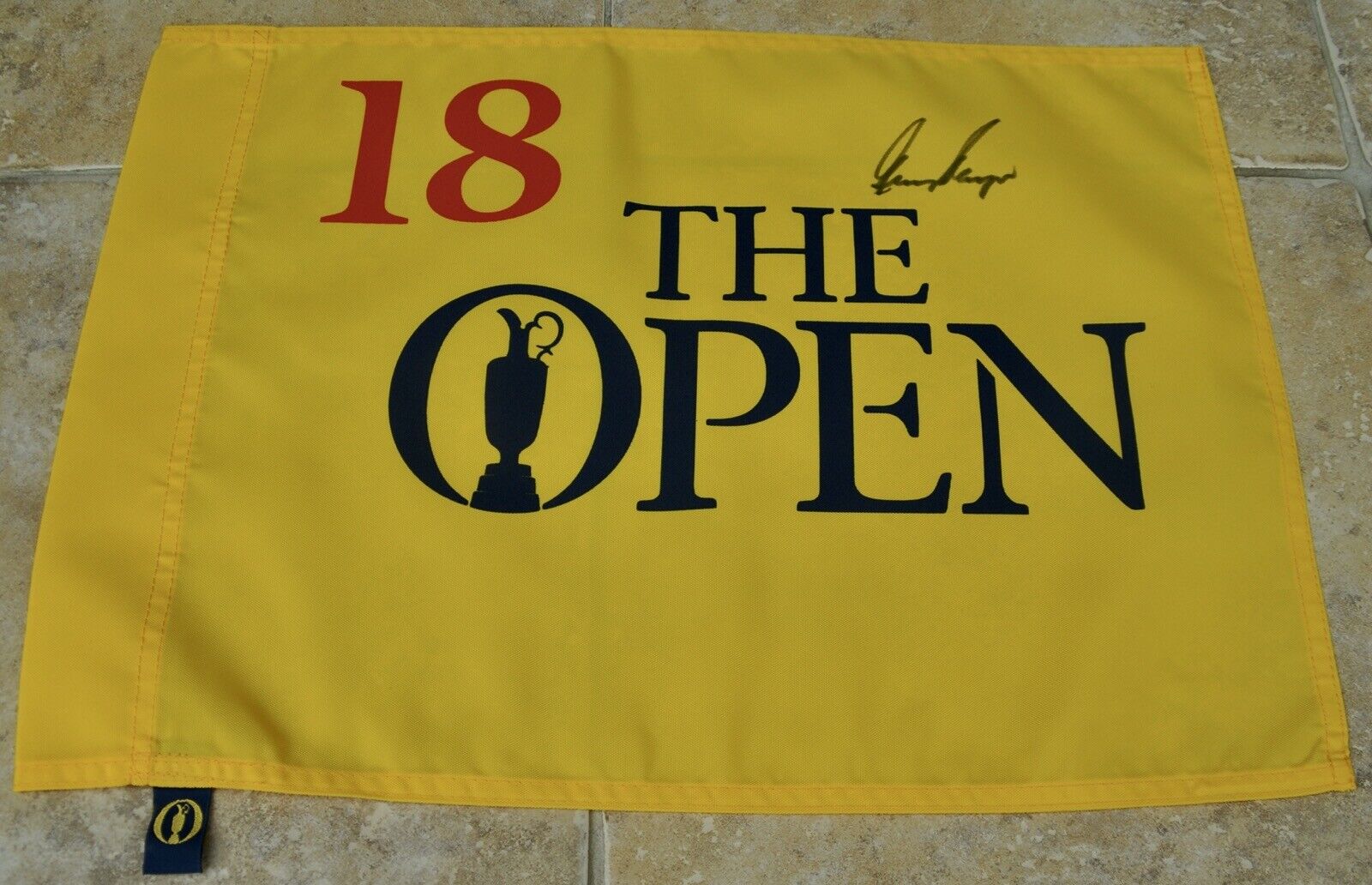  The Open Official Golf Flag Signed By Gary Player With Photo Proof & COA
