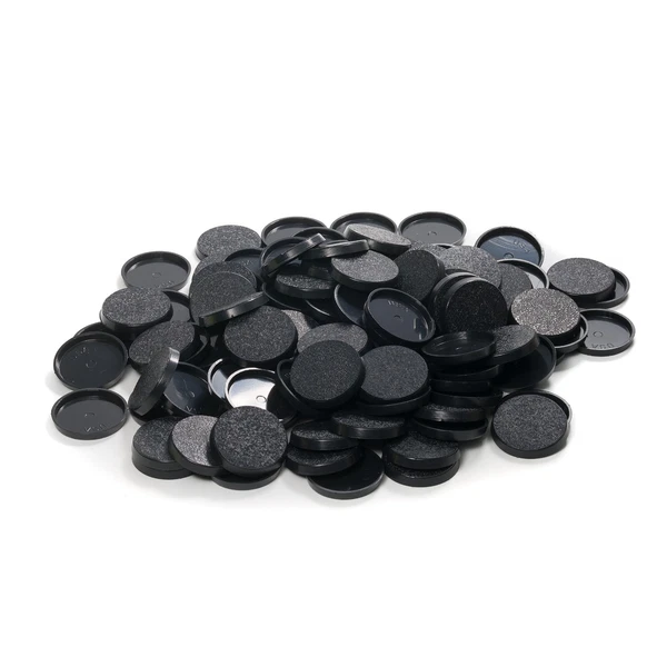 Pack of 100, 28.5mm Plastic Round Bases Miniature Wargames Table gaming TEXTURED