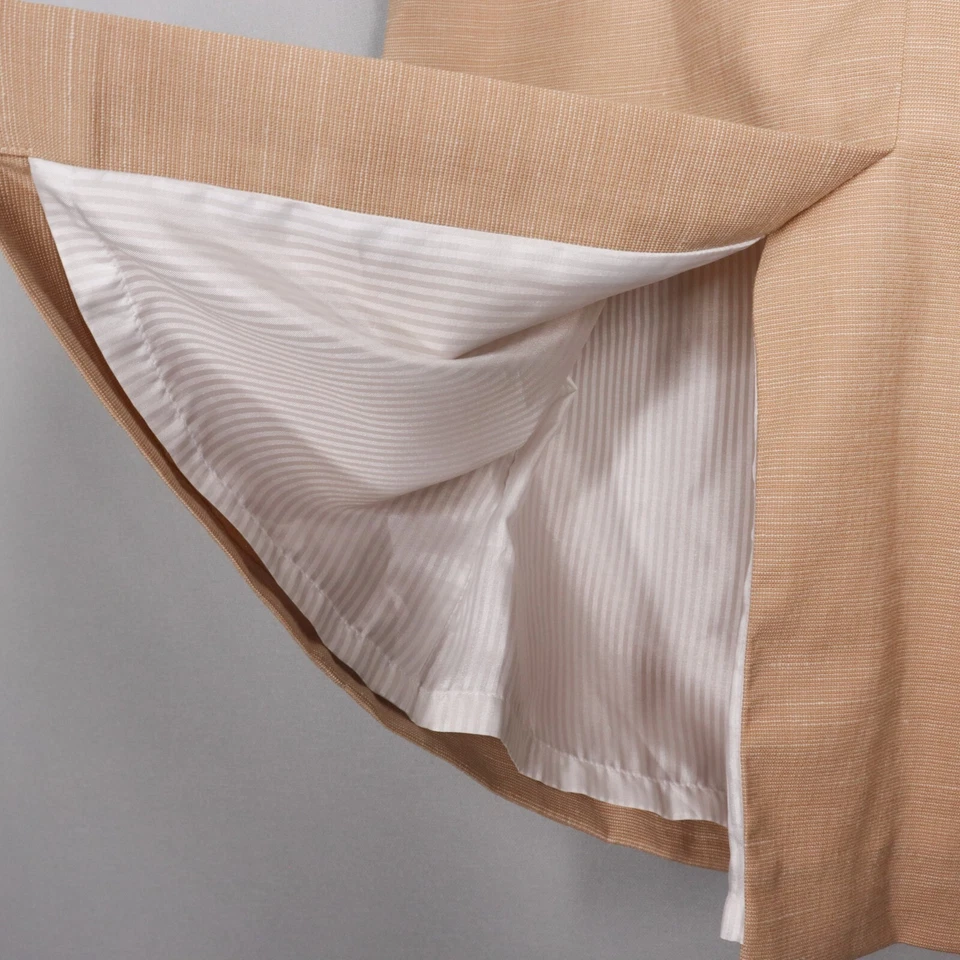 Peter Som Womens 2 Pencil Skirt Tan Midi Virgin Wool Linen Blend Office Career - Image 4 of 4