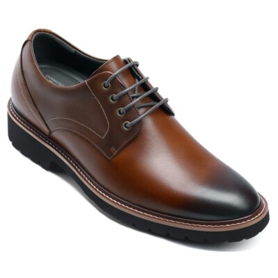 Height Increased Brown Leather Dress Shoes Amazon.com | CALTO Men main image 4