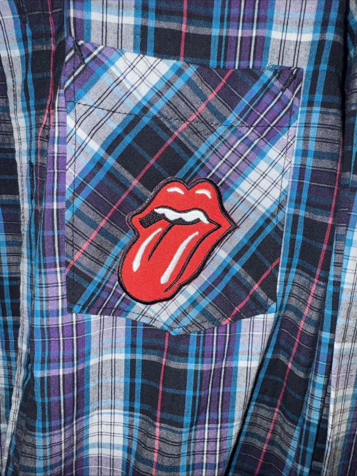 Camiseta Rolling Stones Element Banda a Cuadros Años 60 Rock Manga Larga XL USADA EN EXCELENTE ESTADO CARIDAD Foto 2 de 4