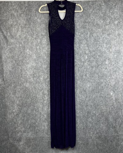 Vintage 80s Body Wrappers Full Leotard Dance Unitard Women M Purple Beaded - Picture 4 of 14