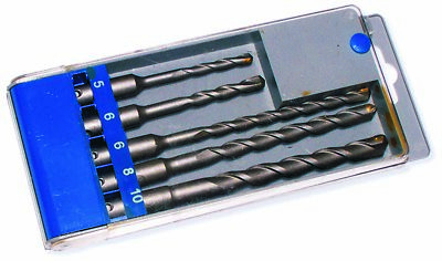Betonwandbohrer SDS Plus 5, 6, 6L, 8 und 10 mm. 5 Stück Etui