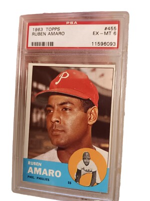 1963 Topps Baseball # 455 Ruben Amaro PSA 6