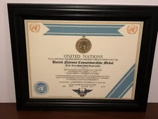UNITED NATIONS [UNTSO] COMMEMORATIVE MEDAL CERTIFICATE ~ Type 1