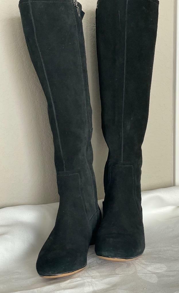 TALL Black SUEDE Leather BOOTS 