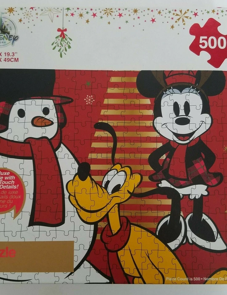 Quebra-cabeça Disney Mickey Mouse e Amigos Natal Deluxe 500 Peças Mickey Pelúcia - Imagem 2 de 4