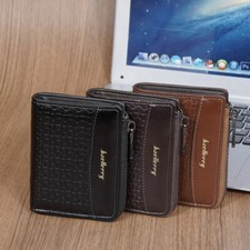 RFID Blocking Leather Wallet Multi-slot Credit Card Holder Man Zipper Card Case