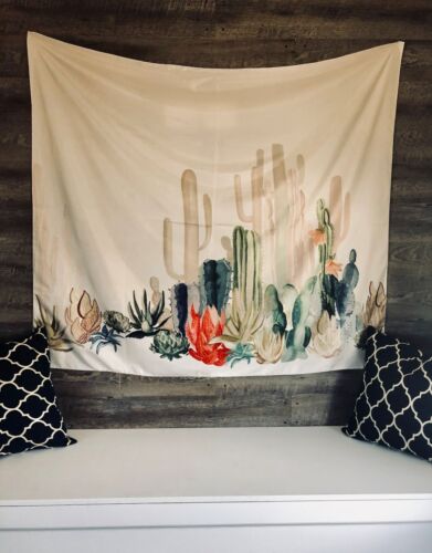 Cactus Tapestry, Backdrop, Home Décor, Wall Hanging, Desert, Tablecloth, 56.5x49