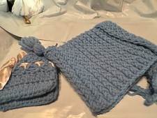 Vintage Baby Hat and Booties 0-3 month yellow handmade crocheted, new