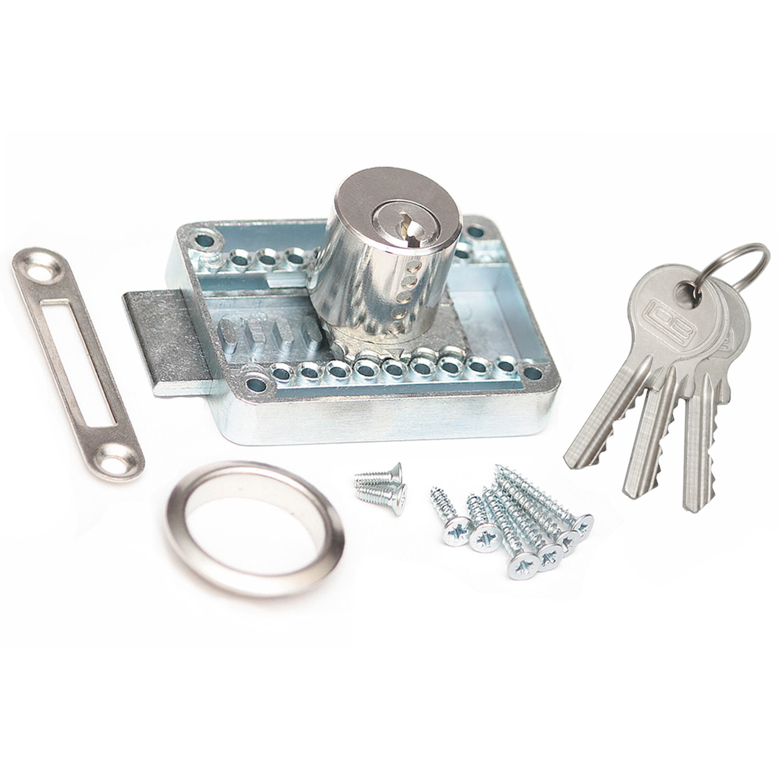 Furniture Lock Bolt Lock Cylinder Lock Lob Cylinder Surface-Mounted Lock 3 Pcs
