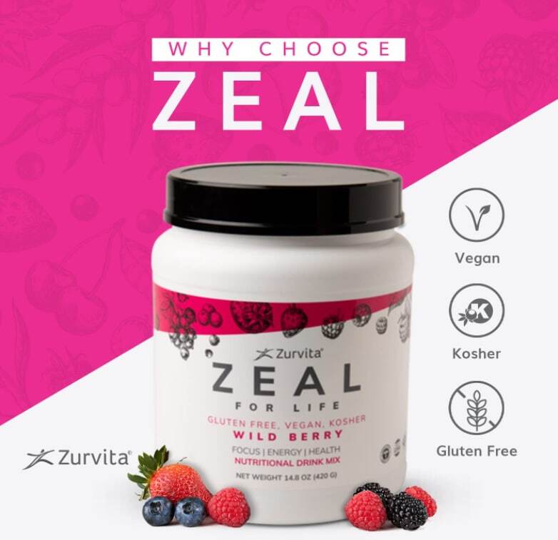 ZURVITA ZEAL FOR LIFE FOCUS/ENERGY/HEALTH **ALL FLAVORS**420g (FAST