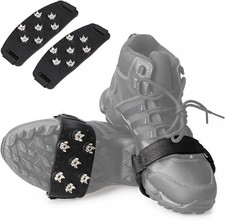 Crampon Traction Cleats Anti-Skid Traction Grips Crampons Spikes 7 Point Black