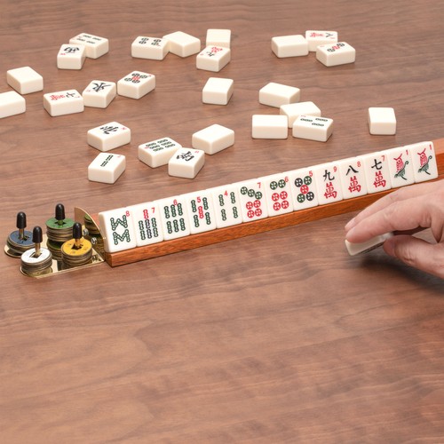 Classic Wooden Mahjong Racks, 18" - Mahogany Color - Set of 4 - Picture 5 of 6