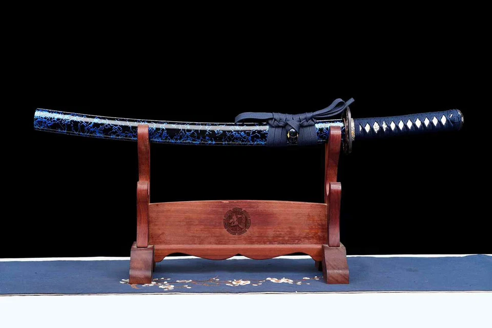 Espada Wakizashi Samurai Japonés Azul Afilado Templado Arcilla Shiage-tōgi Full Tang Foto 3 de 4