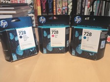 HP 728 Matte Black Magenta Cyan Ink Cartridge 69ml 40ml SEALED Lot