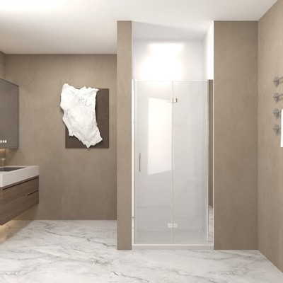 Bifold Shower Door 30x72'' 1/4'' Tempered Glass Chrome Frame Explosion-Proof