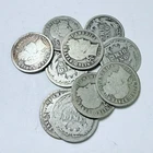 LOT OF  10 BARBER SILVER DIMES 90% SILVER MIXED DATES #6529