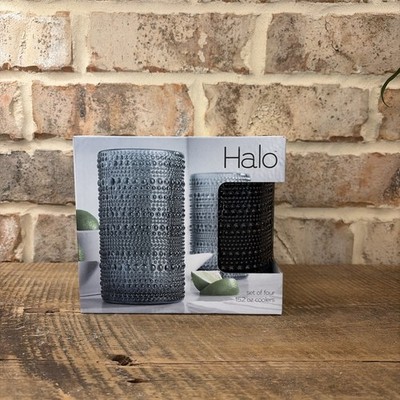 Home Essentials Halo Set Of 4 Blue Hi Ball Tumbler Glasses 15 Oz Dishwasher safe
