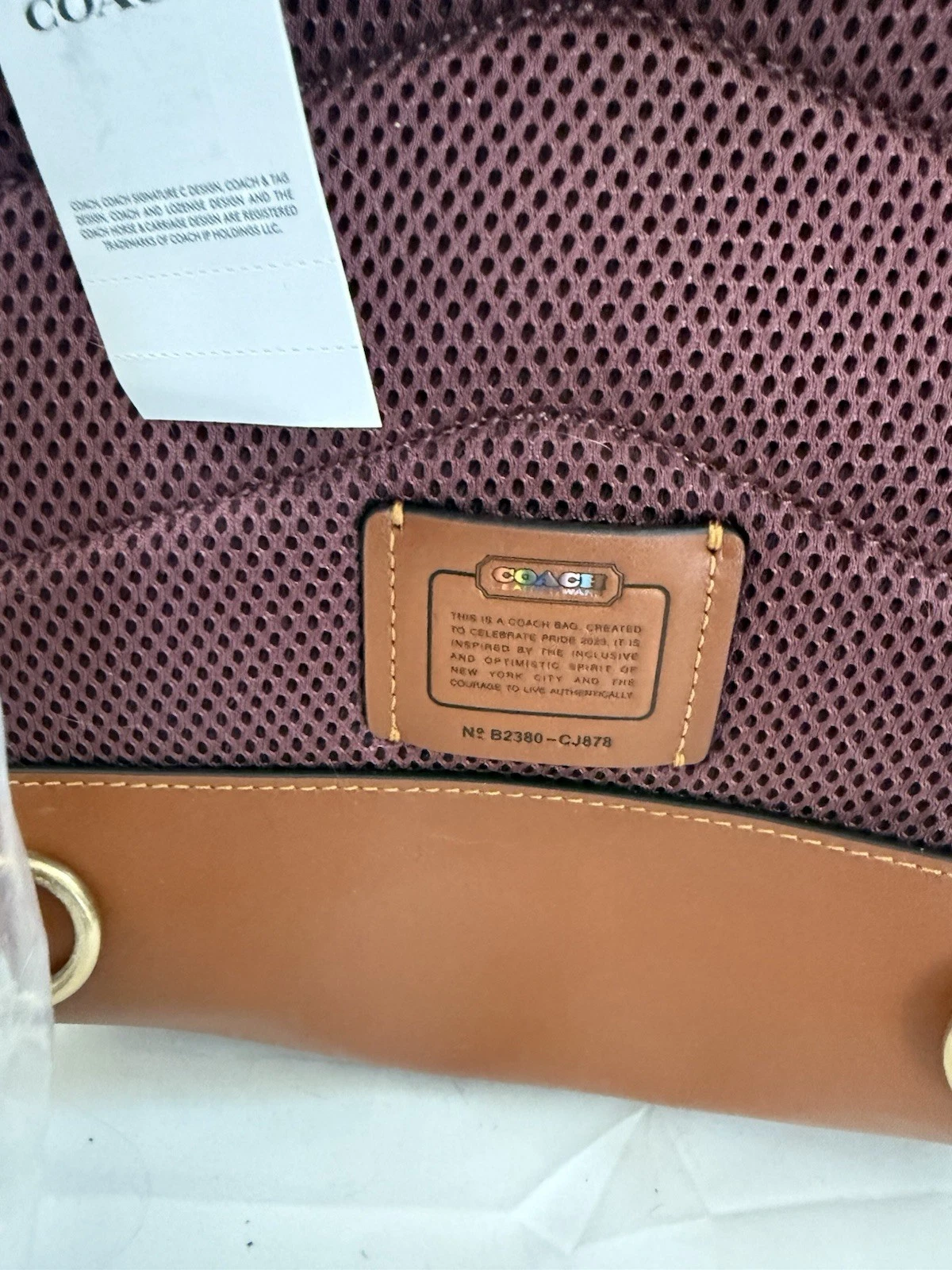 Zaino Coach Charter 18 in tela firmato arcobaleno nuovo con etichetta CJ878