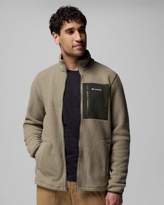 Columbia Full Zip Fleece Jasper Ridge Pebbled Taupe/Stone Green Men Extra Large