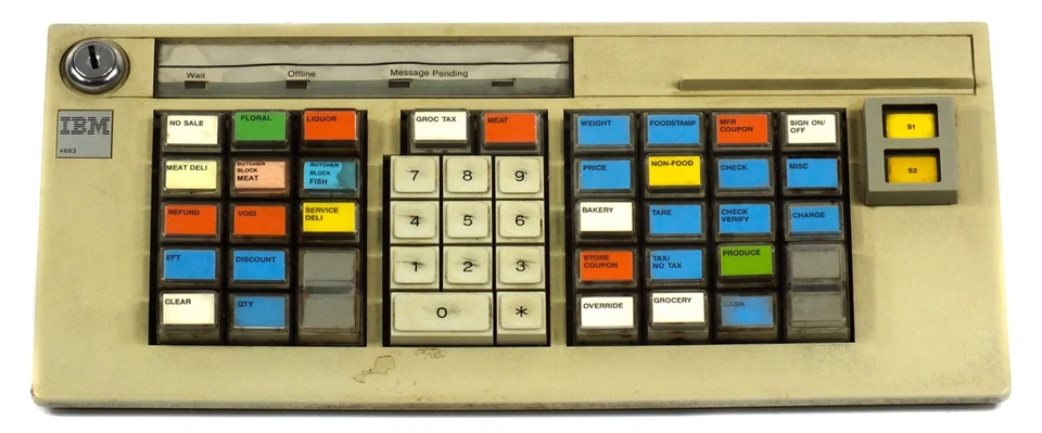 IBM 4683-P21 Programmable POS Keyboard 59G9063 - No Cable or Key - As Is 4783896 - Image 3 of 4