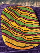 Gorgeous Hand Carved Painted African Wooden Bowl Colorful