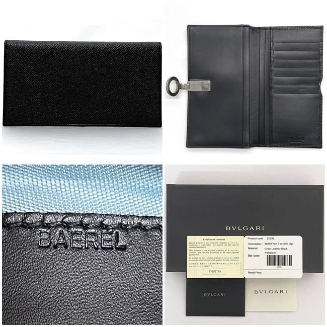 BVLGARI Cartera Larga Doble Plegable ec-23665 Negra Bvlgari Bvlgari Buen Estado Foto 2 de 4