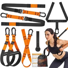 Home Resistance Training Kit, Suspension Trainer Straps with Adjustable Exten...
