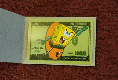 2002 Spongebob Mermaid Man Twenty Million Dollars Sticker New