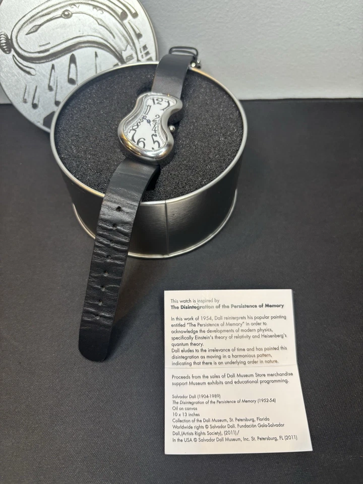 RELOJ MUSEO SALVADOR DALI Derretimiento Persistencia de la Memoria SURREAL Cuero Pequeño - Imagen 2 de 4