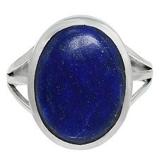 Premium Quality Natural Lapis Lazuli 925 Sterling Silver Ring s.8 Jewelry R-1006