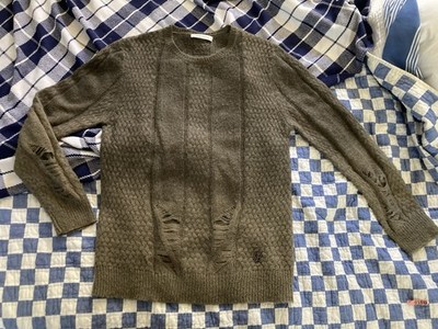 RARE! PIERRE BALMAIN MEN S DISTRESSED SWEATER EUR 52! EUC!
